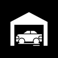 Garage Glyph Inverted Icon vector