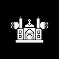 Mosque Speaker Glyph Inverted Icon vector