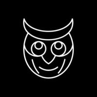 Owl Line Inverted Icon vector