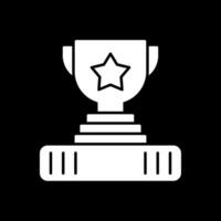 Trophy Glyph Inverted Icon vector