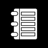 Diary Glyph Inverted Icon vector