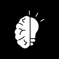 Brainstorm Glyph Inverted Icon vector