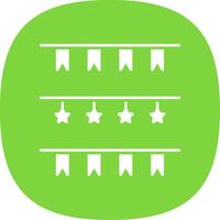 Garland Glyph Curve Icon vector