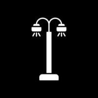 calle lámpara glifo invertido icono vector