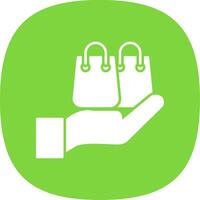 Shopping Bag Glyph Curve Icon vector