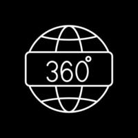 360 ver línea invertido icono vector