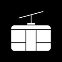 Cableway Glyph Inverted Icon vector