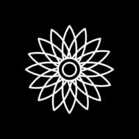 Sunflower Line Inverted Icon vector