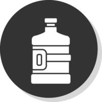 Water Flask Glyph Grey Circle Icon vector