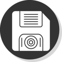 Floppy Disk Glyph Grey Circle Icon vector