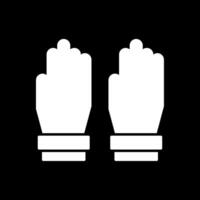 Glove Glyph Inverted Icon vector
