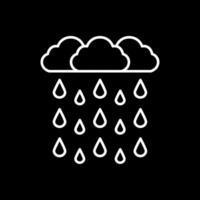 icono de línea de lluvia intensa invertida vector