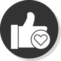 Like Glyph Grey Circle  Icon vector