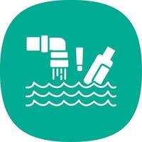 Water Pollution Glyph Curve Icon vector