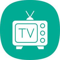 Tv Glyph Curve Icon vector