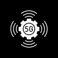 5G Glyph Inverted Icon vector