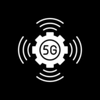 5g glifo invertido icono vector