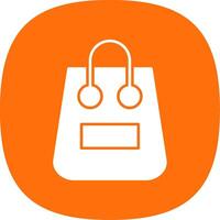 Shopping Bag Glyph Curve Icon vector