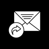 Forward Message Glyph Inverted Icon vector