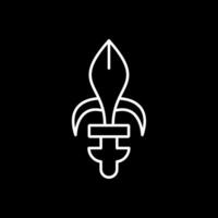 Fleur de lis Line Inverted Icon vector