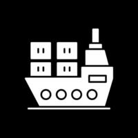 Shipment Glyph Inverted Icon vector