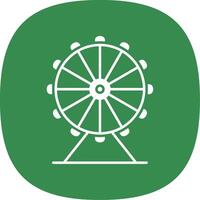 Ferris Wheel Glyph Curve Icon vector