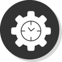 eficiente hora glifo gris circulo icono vector