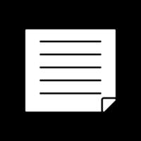 Post It Glyph Inverted Icon vector