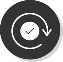 Update Glyph Grey Circle Icon vector