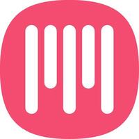Vertical Align Top Glyph Curve Icon vector