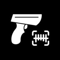 Barcode Scanner Glyph Inverted Icon vector