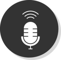 Voice Assistant Glyph Grey Circle Icon vector