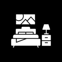 Bedroom Glyph Inverted Icon vector