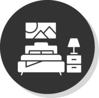 Bedroom Glyph Grey Circle Icon vector