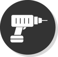 Hammer Drill Glyph Grey Circle Icon vector