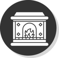 Fireplace Glyph Grey Circle Icon vector