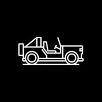 Safari Jeep Line Inverted Icon vector