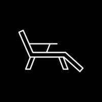 Deck Chair Line Inverted Icon vector