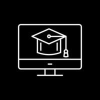 Mortarboard Line Inverted Icon vector