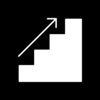 Stairs Glyph Inverted Icon vector