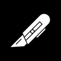 Utility Knife Glyph Inverted Icon vector