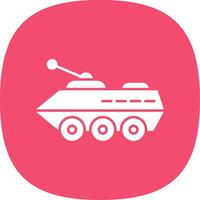 Armored Vehicle Glyph Curve Icon vector