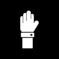 Raise Hand Glyph Inverted Icon vector