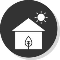 Eco House Glyph Grey Circle Icon vector
