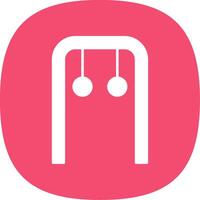 Gymnastic Rings Glyph Curve Icon vector