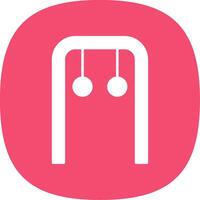 Gymnastic Rings Glyph Curve Icon vector