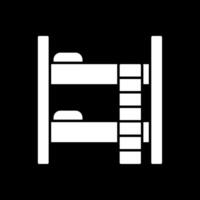 Bunk Bed Glyph Inverted Icon vector