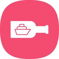 Ship In A Bottle Glyph Curve Icon vector