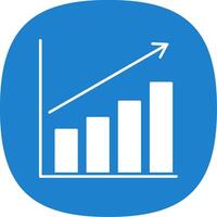 Bar Chart Glyph Curve Icon vector