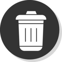 Dustbin Glyph Grey Circle Icon vector